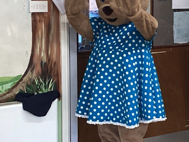 Parklands had a visit from Claire Bear